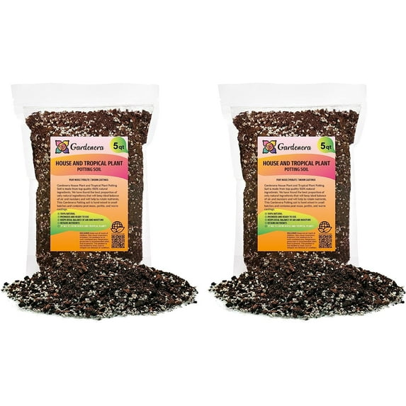 ⭐ BEST POTTING MIXES - House Plant and Tropical Plant Potting Soil - Re-Potting Soil for All Types of Indoor House Plants by Gardenera - 10 Quart Bag