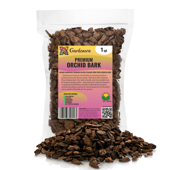 ⭐ BEST POTTING MIXES - New Zealand Pinus Radiata Bark - Organic Hand Mixed New Zealand ORCHIATA Pine Bark for Orchids - Medium Chips 9-12mm - by ://N ★ LOVA - 1 Quart Bag