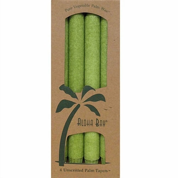BEST- Palm 9 Inch Tapers Unscented Candles Melon Green 4 Ct By Aloha Bay
