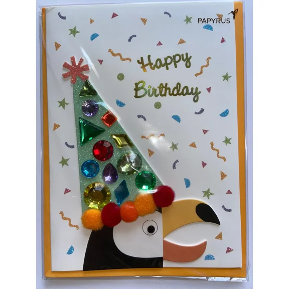 BEST- Papyrus Birthday Greeting Card - Toucan With Party Hat