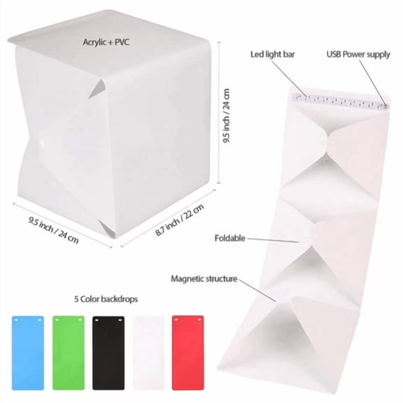 BEST- Photo Light Box Portable Small Shooting Tent White Cube Studio Led Kit Room Mini