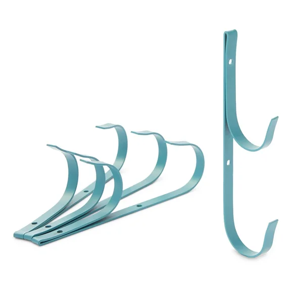 BEST- Pole Hanger Hooks For Pool Supplies, Lightweight Garden Storage (Blue, 4 Pack)