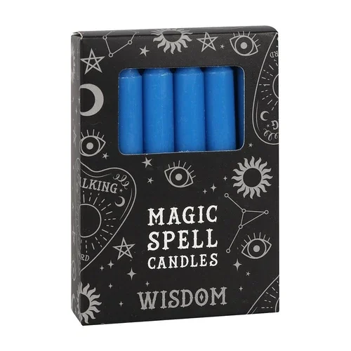 BEST- Pt Magic Spell Candles Blue Wisdom Pack Of 12