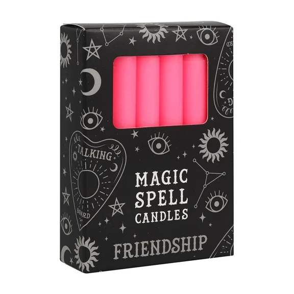 BEST- Pt Magic Spell Candles Pink Friendship Pack Of 12