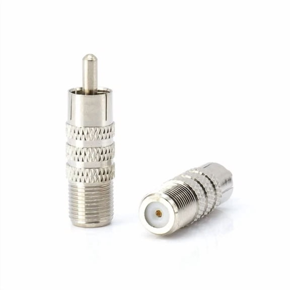 BEST- Rf Coaxial Adapter, Converter - F-Type Female To Rca Male Connector - 4 Pack
