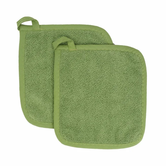 BEST- Ritz Royale Collection 100% Cotton Terry Cloth Pot Holder Set 2-Pack Green