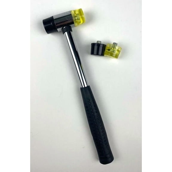 BEST- Rubber Mallet - 25Mm Double-Face Hammer With Soft/Hard Tips & Non-Slip Handle