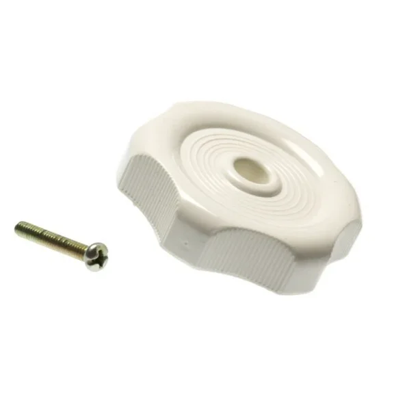 BEST- Rv Designer H715 2-1/4" White 1/2" Shaft Plastic Window Crank Knob