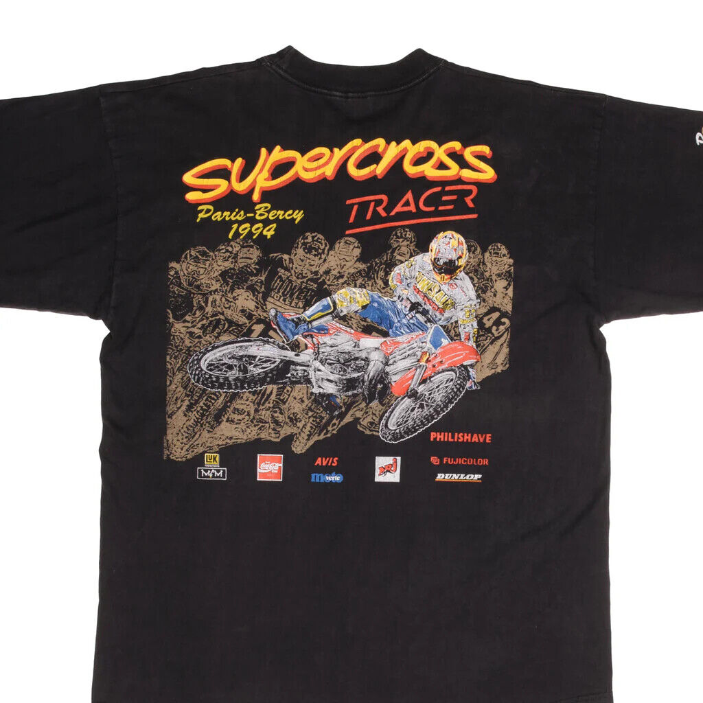 BEST SALE!!! Vintage Ama Supercross Tracer Paris Bercy Tee Shirt 1994 S