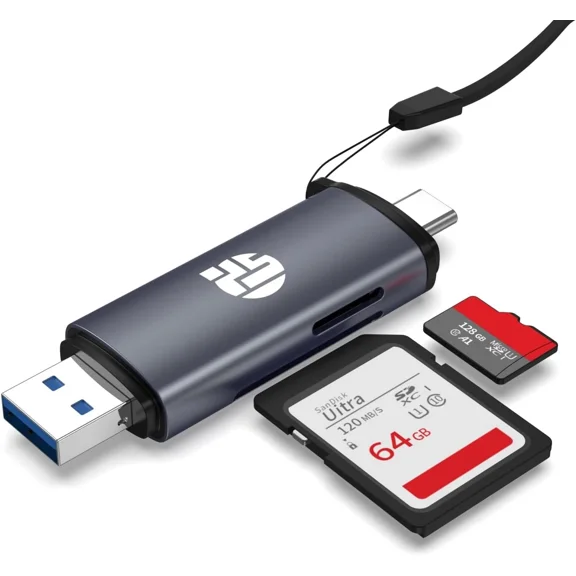 BEST- Sd Card Reader,Usb C Usb 2.0 Memory 2 In 1 Reader 2.0, Black