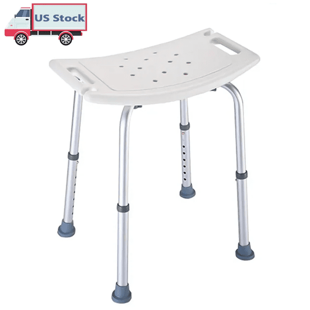 BEST Shower Chair, Adjustable Bath Stool - Medical Tool Free Anti-Slip Bench Stool Seat with Durable Aluminum Legs for Elderly, Senior, Handicap & Disabled
