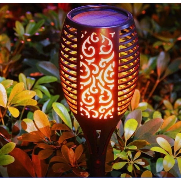 BEST- Solar Outdoor Led Landscape Flame Torch Garden Yard Pathway Decor Candle Light