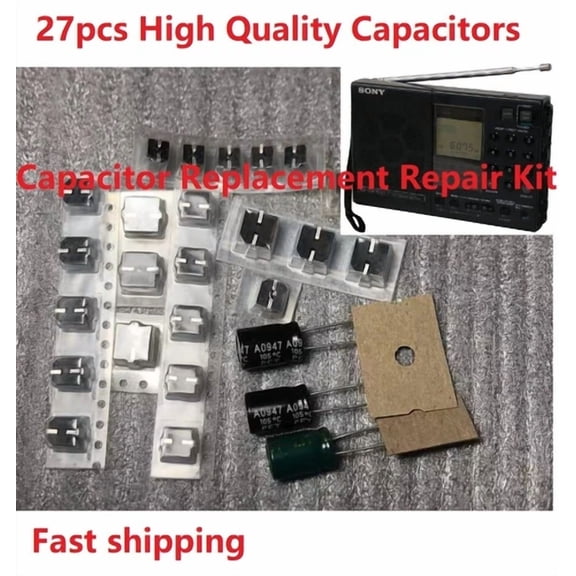 BEST- Sony Icf Sw7600 Electronlytic Capacitor Replacement Repair Kit /27Pcs Capacitors