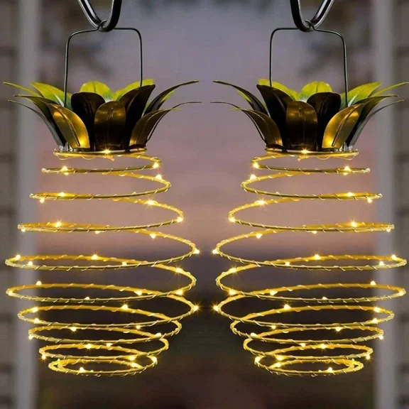 BEST- Sowaz 2 Pack Outdoor Solar Lights Hanging Decorative Pineapple