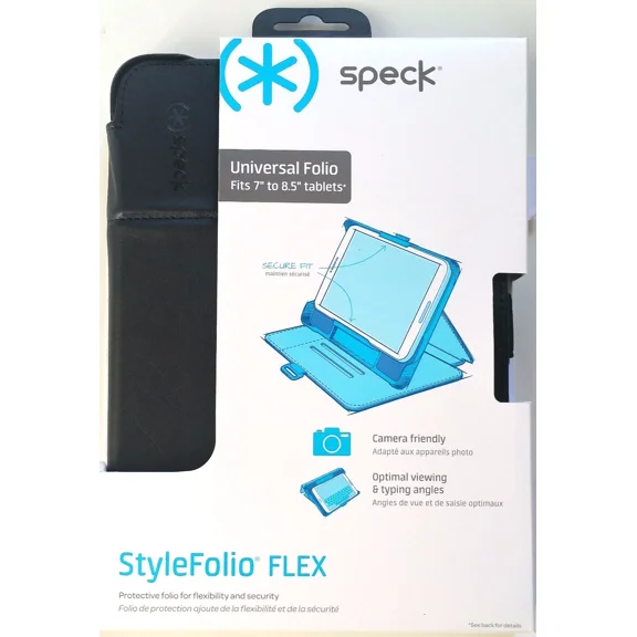 BEST- Speck Stylefolio Flex Case Universal Folio For 7- 8.5" Tablets Black New Oem