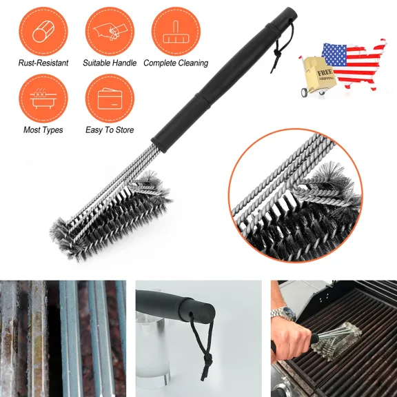 BEST- Stainless Steel Bbq Grill Cleaning Brush Wire Bristle Barbecue Cooking Scraper