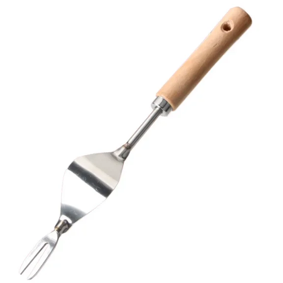 BEST- Stainless Steel Root Extractor Wooden Handle Weeder Ripper Garden Hand Weeder