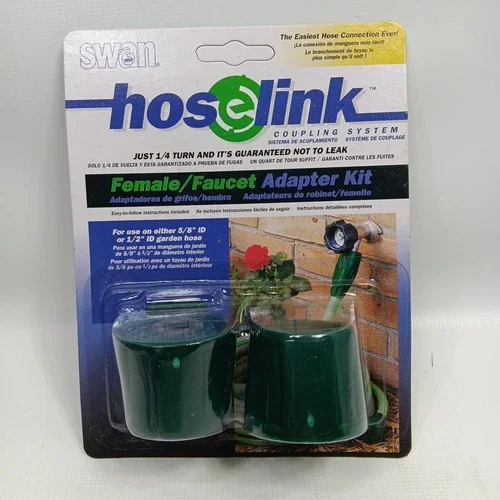 BEST- Swan Hose Link 1/2 Or 5/8" Id Hose Female Faucet Adapter Kit Brand New