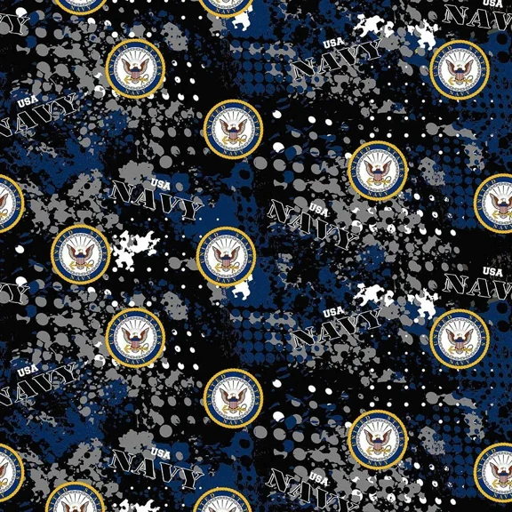 BEST- Sykel Enterprises U.S Navy Abstract Geo Cotton Fabric By The Yard