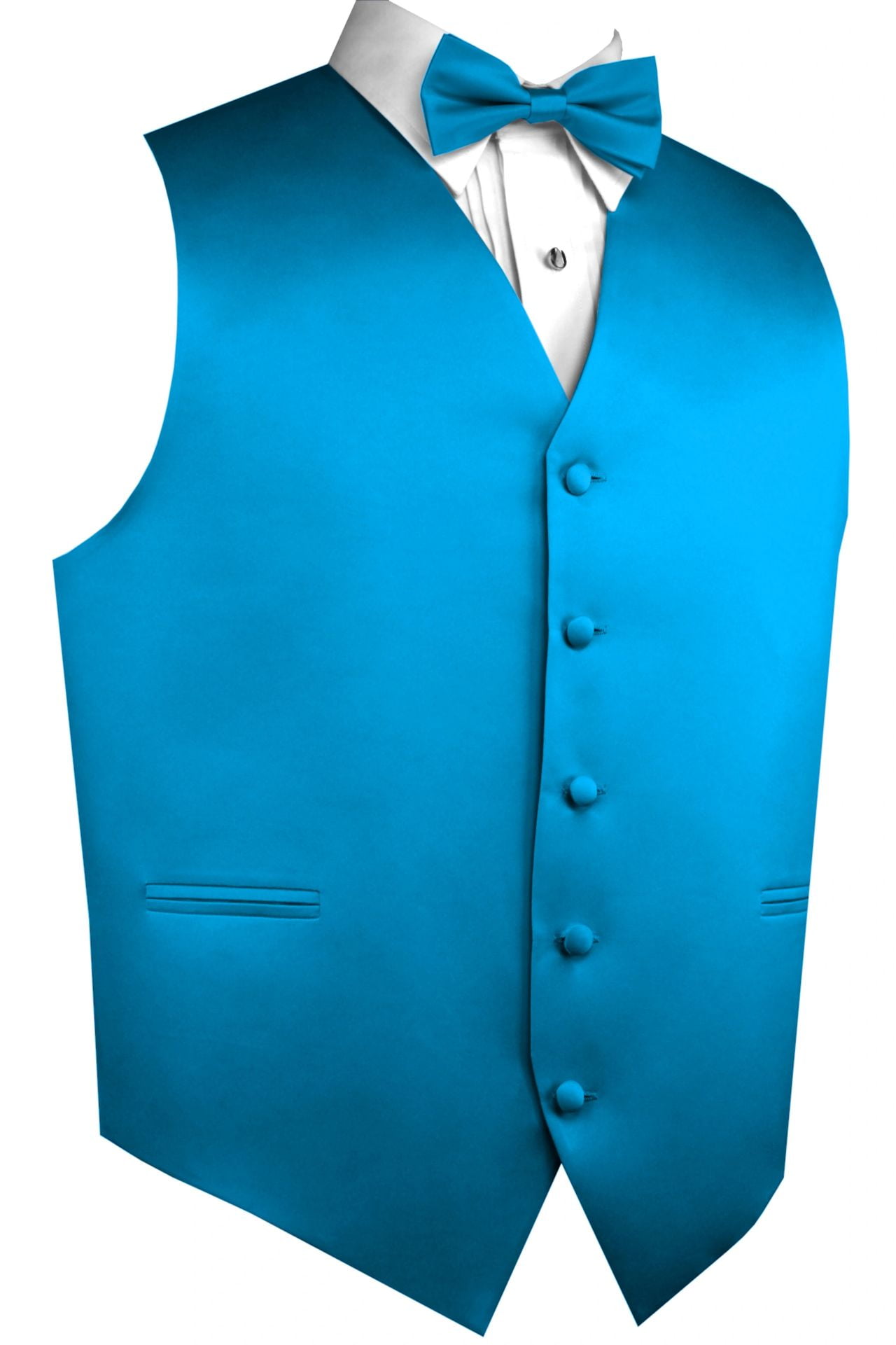 Mens Teal Blue Fashion Tuxedo For + Tuxedo Suit + Vest + Bowtie And Tie Package main image 1