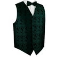 thumbnail image 1 of BEST TUXEDO Men's Formal, Prom, Wedding, Homecoming, Tuxedo Vest, Bow-Tie & Pocket Square Set in Hunter Green Paisley - 5XL, 1 of 4