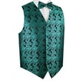 thumbnail image 1 of BEST TUXEDO Men's Formal, Prom, Wedding, Homecoming, Tuxedo Vest, Bow-Tie & Pocket Square Set in Jade Paisley - XS, 1 of 4