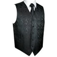 thumbnail image 1 of BEST TUXEDO Men's Formal, Prom, Wedding, Homecoming, Tuxedo Vest, Tie & Hankie Set in Charcoal Paisley - XL, 1 of 4