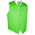 thumbnail image 1 of BEST TUXEDO Men's Formal, Prom, Wedding, Homecoming, Tuxedo Vest, Tie & Hankie Set in Lime Solid Satin - XS, 1 of 3