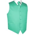 thumbnail image 1 of BEST TUXEDO Men's Formal, Prom, Wedding, Homecoming, Tuxedo Vest, Tie & Hankie Set in Mint Solid Satin - 2XL, 1 of 3