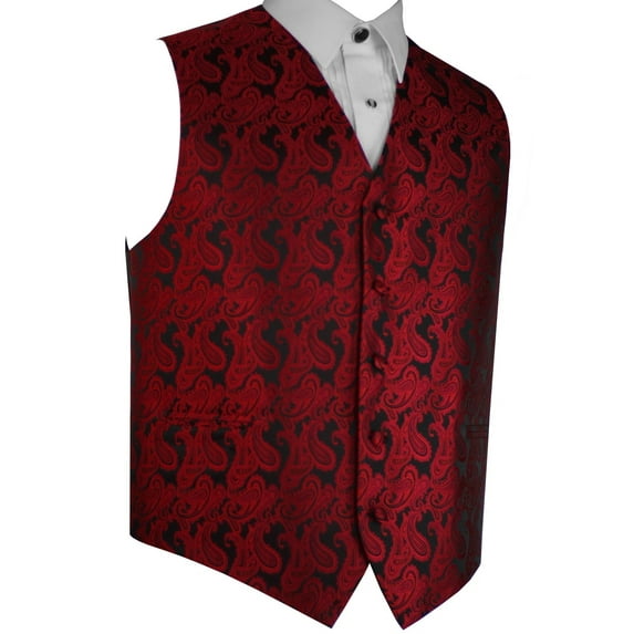 BEST TUXEDO Men's Formal, Prom, Wedding, Homecoming, Tuxedo Vest in Apple Paisley - 4XL