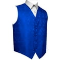 thumbnail image 1 of BEST TUXEDO Men's Formal, Prom, Wedding, Homecoming, Tuxedo Vest in Blue Paisley - L, 1 of 4