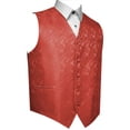 thumbnail image 1 of BEST TUXEDO Men's Formal, Prom, Wedding, Homecoming, Tuxedo Vest in Coral Paisley - L, 1 of 4