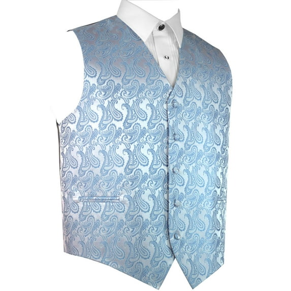 BEST TUXEDO Men's Formal, Prom, Wedding, Homecoming, Tuxedo Vest in Cornflower Paisley - 2XL