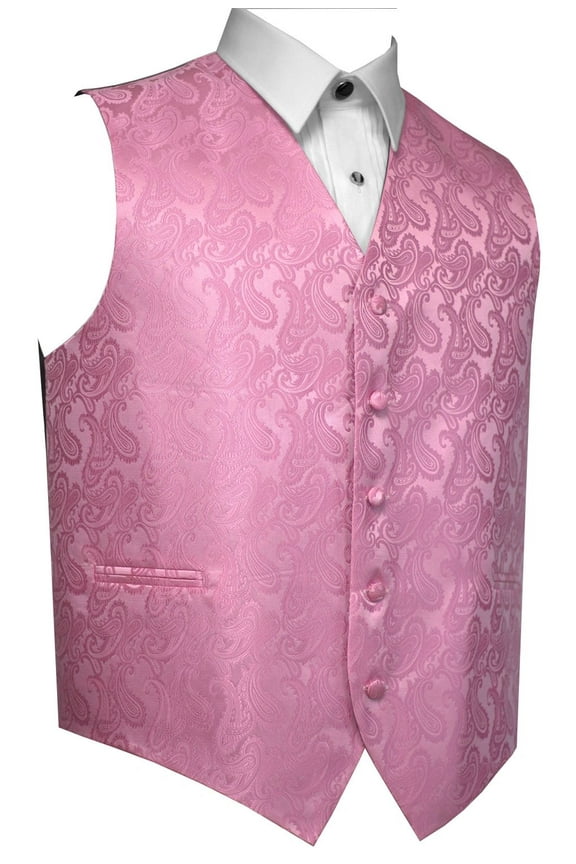 Men's Formal, Prom, Wedding, Homecoming, Tuxedo Vest in Rose Paisley - 2XL