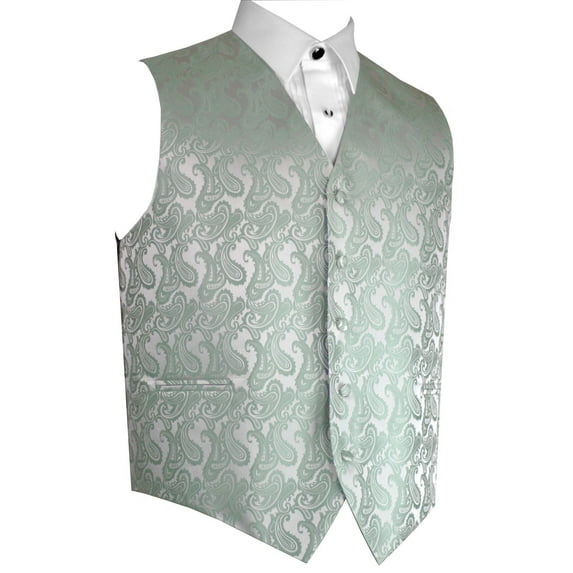 BEST TUXEDO Men's Formal, Prom, Wedding, Homecoming, Tuxedo Vest in Sage Paisley - 4XL