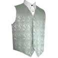 thumbnail image 1 of BEST TUXEDO Men's Formal, Prom, Wedding, Homecoming, Tuxedo Vest in Sage Paisley - 5XL, 1 of 4