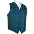 thumbnail image 1 of BEST TUXEDO Men's Formal, Prom, Wedding, Homecoming, Tuxedo Vest in Teal Paisley - XS, 1 of 4