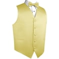 thumbnail image 1 of Men's Formal Tuxedo Vest, Bow-Tie & Hankie Set for Prom, Homecoming, Wedding, Cruise in Canary - M, 1 of 4