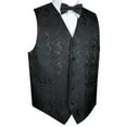 thumbnail image 1 of "BEST TUXEDO" Men's Formal, Wedding, Prom, Homecoming, Tuxedo Vest, Bow-Tie & Hankie Set in Charcoal Paisley, 1 of 3