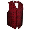 thumbnail image 1 of BEST TUXEDO Men's Formal, Prom, Wedding, Homecoming, Tuxedo Vest, Bow-Tie & Pocket Square Set in Apple Paisley - 3XL, 1 of 4