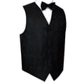 thumbnail image 1 of BEST TUXEDO Men's Formal, Prom, Wedding, Homecoming, Tuxedo Vest, Bow-Tie & Hankie Set in Black Paisley - M, 1 of 4