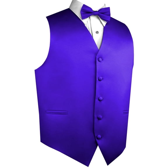 "BEST TUXEDO" Men's Formal, Wedding, Prom, Homecoming, Tuxedo Vest, Bow-tie - Purple