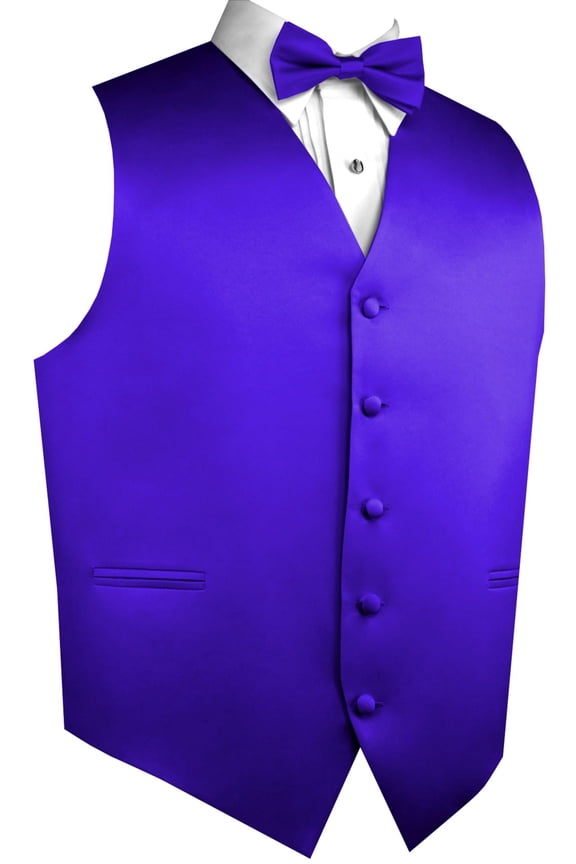 "BEST TUXEDO" Men's Formal, Wedding, Prom, Homecoming, Tuxedo Vest, Bow-tie - Purple