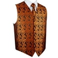 thumbnail image 1 of BEST TUXEDO Men's Formal, Prom, Wedding, Homecoming, Tuxedo Vest, Tie & Hankie Set in Burnt Orange Paisley - 3XL, 1 of 4