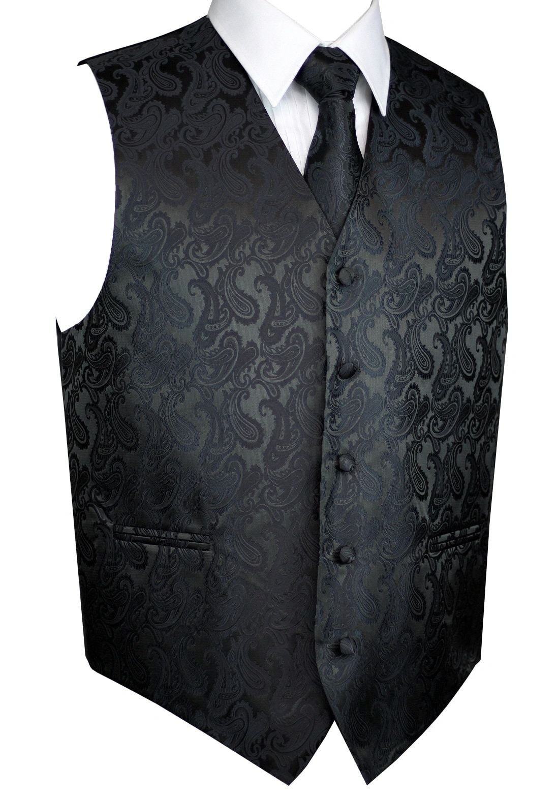 Best Tuxedo Mens Formal Wedding Prom Homecoming Tuxedo Vest Tie And Hankie Set Charcoal 8273