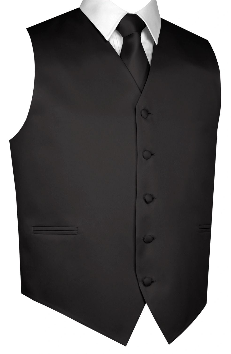 "BEST TUXEDO" Men's Formal, Wedding, Prom, Tuxedo Vest, Tie & Hankie Set Charcoal