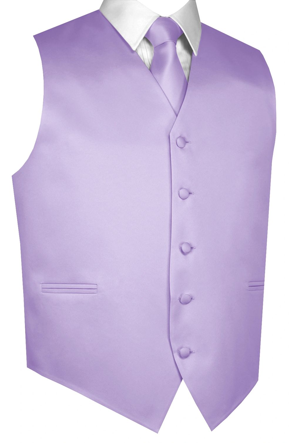 Men's Chocolate Brown Satin Tuxedo Vest & Tie Set - Formal Wedding Prom Attire
