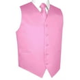 thumbnail image 1 of BEST TUXEDO Men's Formal, Prom, Wedding, Homecoming, Tuxedo Vest, Tie & Hankie Set in Pink Solid Satin - 5XL, 1 of 3