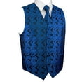 thumbnail image 1 of BEST TUXEDO Men's Formal, Prom, Wedding, Homecoming, Tuxedo Vest, Tie & Hankie Set in Royal Blue Paisley - L, 1 of 4