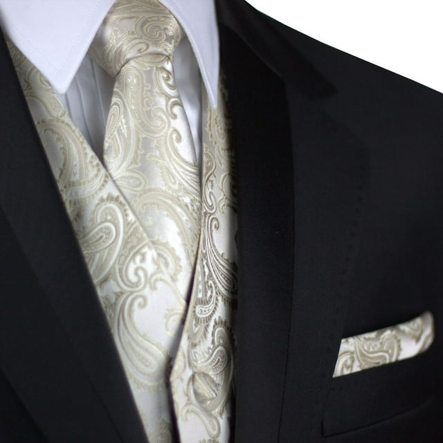 champagne tuxedo vest and tie